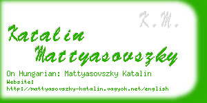 katalin mattyasovszky business card